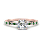 Load image into Gallery viewer, three-fourth-under-halo-asscher-cut-diamond-engagement-ring-with-emerald-in-FD9168ASRGEMGRANGLE3-NL-RG
