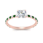 Load image into Gallery viewer, three-fourth-under-halo-asscher-cut-diamond-engagement-ring-with-emerald-in-FD9168ASRGEMGRANGLE3-NL-RG
