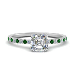 Load image into Gallery viewer, three-fourth-under-halo-asscher-cut-diamond-engagement-ring-with-emerald-in-FD9168ASRGEMGRANGLE3-NL-WG
