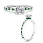 Load image into Gallery viewer, three-fourth-under-halo-asscher-cut-diamond-engagement-ring-with-emerald-in-FD9168ASRGEMGRANGLE3-NL-WG
