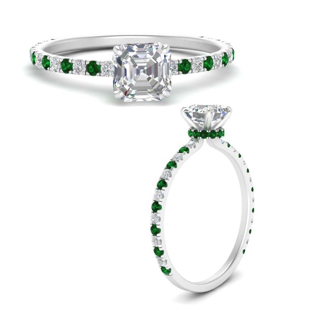three-fourth-under-halo-asscher-cut-diamond-engagement-ring-with-emerald-in-FD9168ASRGEMGRANGLE3-NL-WG