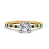 Load image into Gallery viewer, three-fourth-under-halo-asscher-cut-diamond-engagement-ring-with-emerald-in-FD9168ASRGEMGRANGLE3-NL-YG