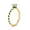 Load image into Gallery viewer, three-fourth-under-halo-asscher-cut-diamond-engagement-ring-with-emerald-in-FD9168ASRGEMGRANGLE3-NL-YG