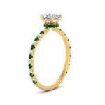 Load image into Gallery viewer, three-fourth-under-halo-asscher-cut-diamond-engagement-ring-with-emerald-in-FD9168ASRGEMGRANGLE3-NL-YG
