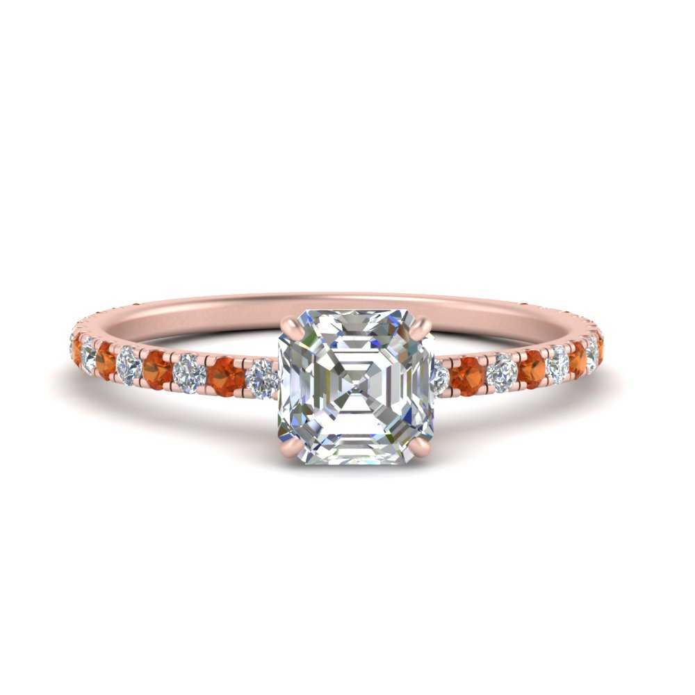 three-fourth-under-halo-asscher-cut-diamond-engagement-ring-with-orange-sapphire-in-FD9168ASRGSAORANGLE3-NL-RG