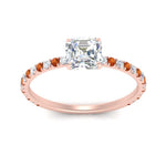 Load image into Gallery viewer, three-fourth-under-halo-asscher-cut-diamond-engagement-ring-with-orange-sapphire-in-FD9168ASRGSAORANGLE3-NL-RG
