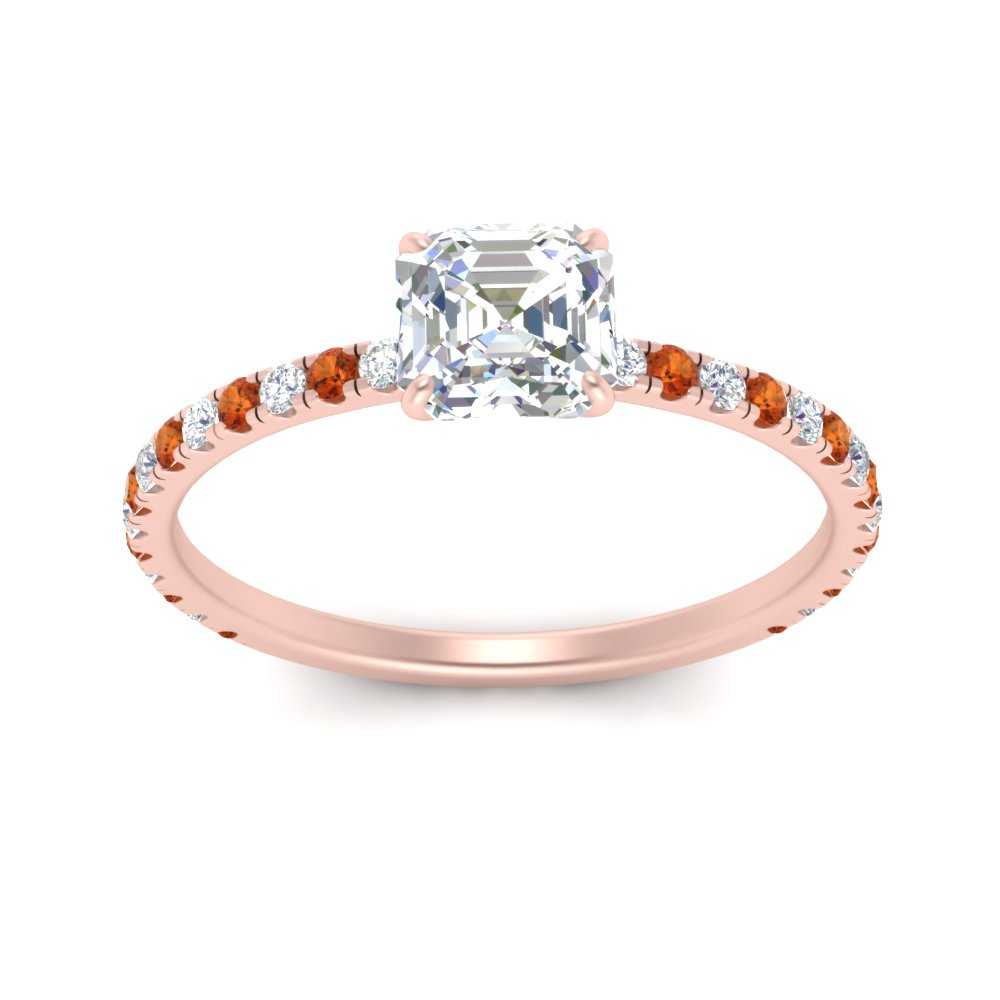 three-fourth-under-halo-asscher-cut-diamond-engagement-ring-with-orange-sapphire-in-FD9168ASRGSAORANGLE3-NL-RG