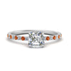 Load image into Gallery viewer, three-fourth-under-halo-asscher-cut-diamond-engagement-ring-with-orange-sapphire-in-FD9168ASRGSAORANGLE3-NL-WG
