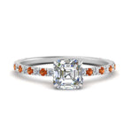 Load image into Gallery viewer, three-fourth-under-halo-asscher-cut-diamond-engagement-ring-with-orange-sapphire-in-FD9168ASRGSAORANGLE3-NL-WG
