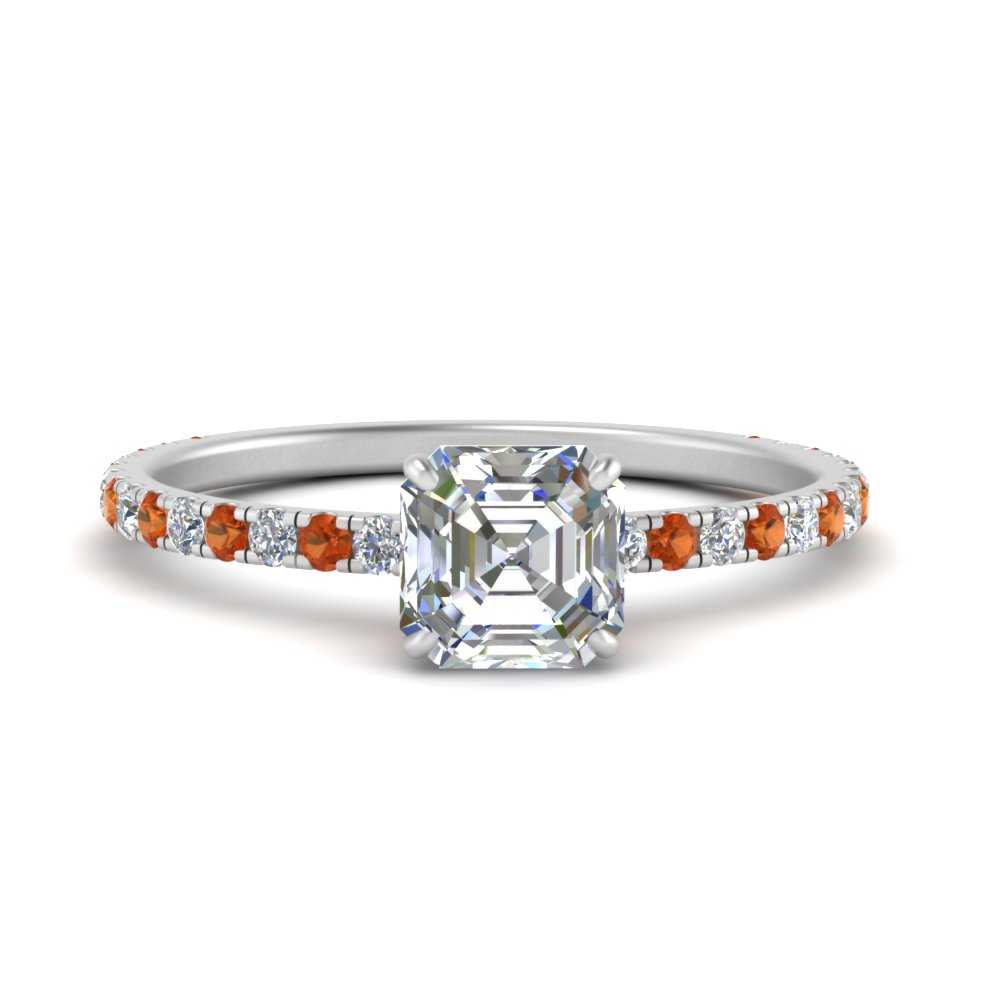 three-fourth-under-halo-asscher-cut-diamond-engagement-ring-with-orange-sapphire-in-FD9168ASRGSAORANGLE3-NL-WG