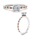Load image into Gallery viewer, three-fourth-under-halo-asscher-cut-diamond-engagement-ring-with-orange-sapphire-in-FD9168ASRGSAORANGLE3-NL-WG
