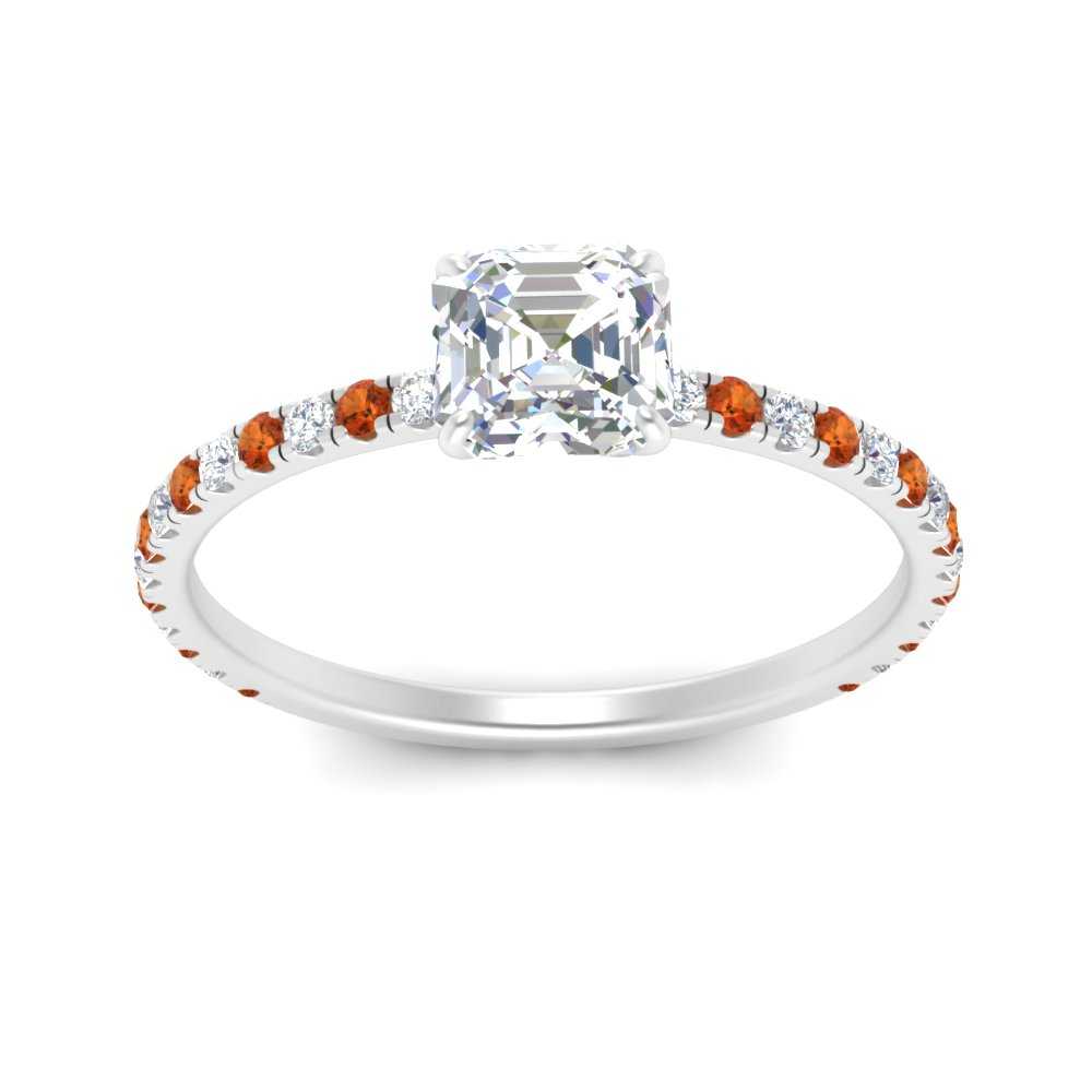 three-fourth-under-halo-asscher-cut-diamond-engagement-ring-with-orange-sapphire-in-FD9168ASRGSAORANGLE3-NL-WG