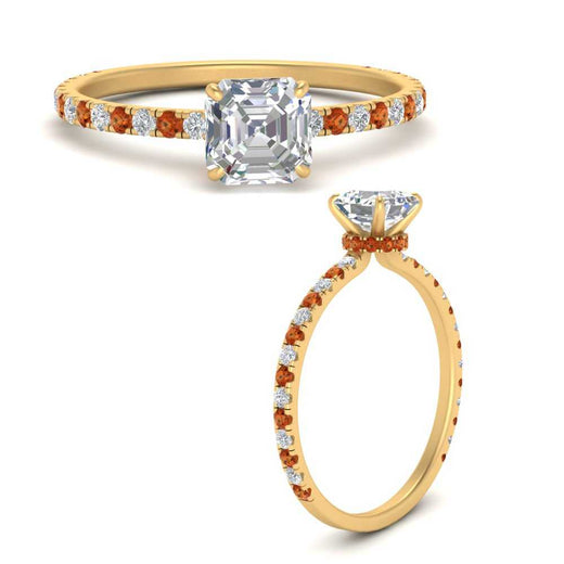 three-fourth-under-halo-asscher-cut-diamond-engagement-ring-with-orange-sapphire-in-FD9168ASRGSAORANGLE3-NL-YG