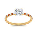 Thumbnail 15 - three-fourth-under-halo-asscher-cut-diamond-engagement-ring-with-orange-sapphire-in-FD9168ASRGSAORANGLE3-NL-YG