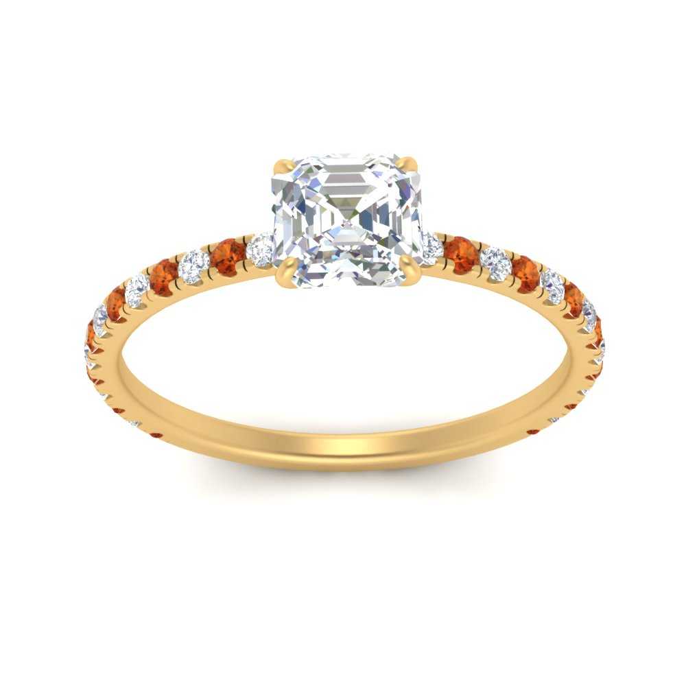 three-fourth-under-halo-asscher-cut-diamond-engagement-ring-with-orange-sapphire-in-FD9168ASRGSAORANGLE3-NL-YG