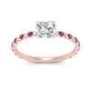Load image into Gallery viewer, three-fourth-under-halo-asscher-cut-diamond-engagement-ring-with-pink-sapphire-in-FD9168ASRGSADRPIANGLE3-NL-RG
