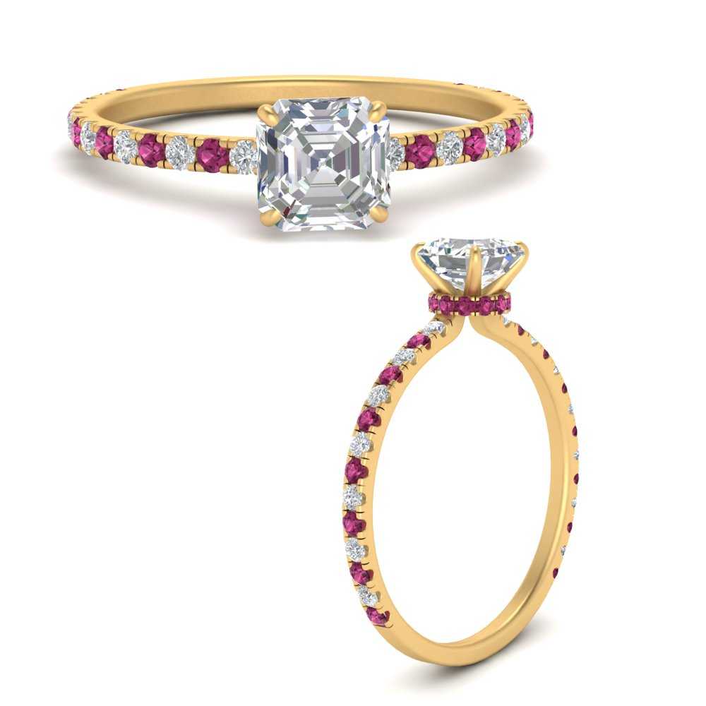 three-fourth-under-halo-asscher-cut-diamond-engagement-ring-with-pink-sapphire-in-FD9168ASRGSADRPIANGLE3-NL-YG