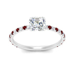 Load image into Gallery viewer, three-fourth-under-halo-asscher-cut-diamond-engagement-ring-with-ruby-in-FD9168ASRGRUDRANGLE3-NL-WG
