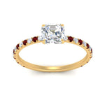 Load image into Gallery viewer, three-fourth-under-halo-asscher-cut-diamond-engagement-ring-with-ruby-in-FD9168ASRGRUDRANGLE3-NL-YG
