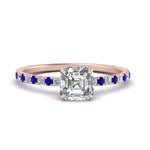 Load image into Gallery viewer, three-fourth-under-halo-asscher-cut-diamond-engagement-ring-with-sapphire-in-FD9168ASRGSABLANGLE3-NL-RG
