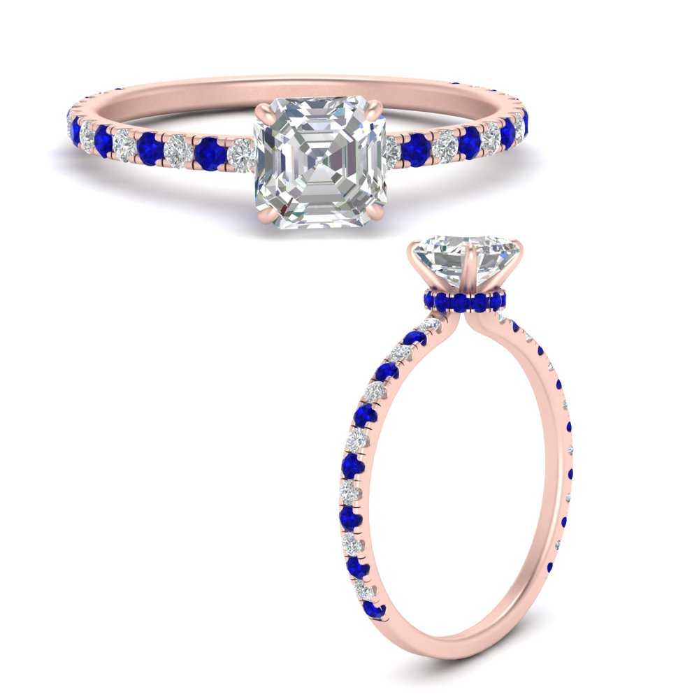 three-fourth-under-halo-asscher-cut-diamond-engagement-ring-with-sapphire-in-FD9168ASRGSABLANGLE3-NL-RG