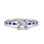 Load image into Gallery viewer, three-fourth-under-halo-asscher-cut-diamond-engagement-ring-with-sapphire-in-FD9168ASRGSABLANGLE3-NL-WG
