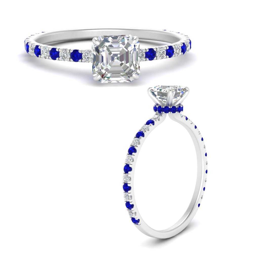 three-fourth-under-halo-asscher-cut-diamond-engagement-ring-with-sapphire-in-FD9168ASRGSABLANGLE3-NL-WG