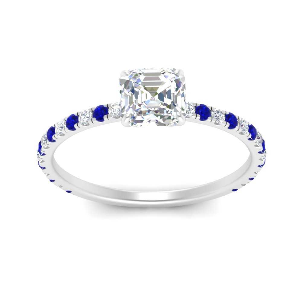 three-fourth-under-halo-asscher-cut-diamond-engagement-ring-with-sapphire-in-FD9168ASRGSABLANGLE3-NL-WG