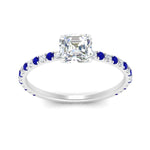 Load image into Gallery viewer, three-fourth-under-halo-asscher-cut-diamond-engagement-ring-with-sapphire-in-FD9168ASRGSABLANGLE3-NL-WG
