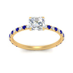 Load image into Gallery viewer, three-fourth-under-halo-asscher-cut-diamond-engagement-ring-with-sapphire-in-FD9168ASRGSABLANGLE3-NL-YG
