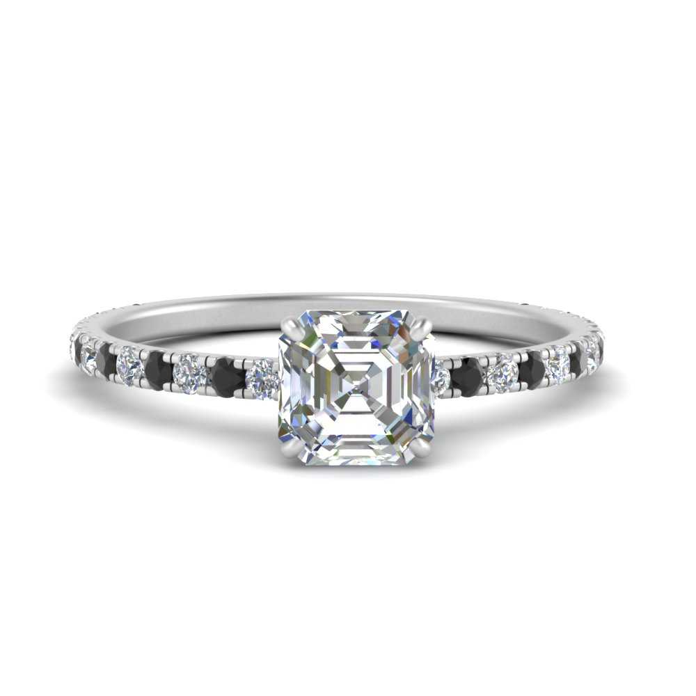 three-fourth-under-halo-asscher-cut-engagement-ring-with-black-diamond-in-FD9168ASRGBLACKANGLE3-NL-WG
