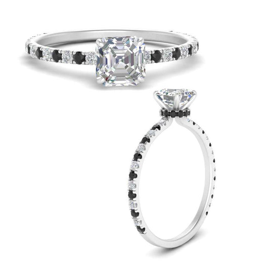 three-fourth-under-halo-asscher-cut-engagement-ring-with-black-diamond-in-FD9168ASRGBLACKANGLE3-NL-WG