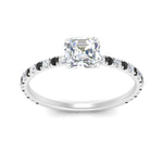 Load image into Gallery viewer, three-fourth-under-halo-asscher-cut-engagement-ring-with-black-diamond-in-FD9168ASRGBLACKANGLE3-NL-WG

