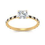 Load image into Gallery viewer, three-fourth-under-halo-asscher-cut-engagement-ring-with-black-diamond-in-FD9168ASRGBLACKANGLE3-NL-YG
