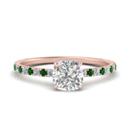 Load image into Gallery viewer, three-fourth-under-halo-cushion-cut-diamond-engagement-ring-with-emerald-in-FD9168CURGEMGRANGLE3-NL-RG
