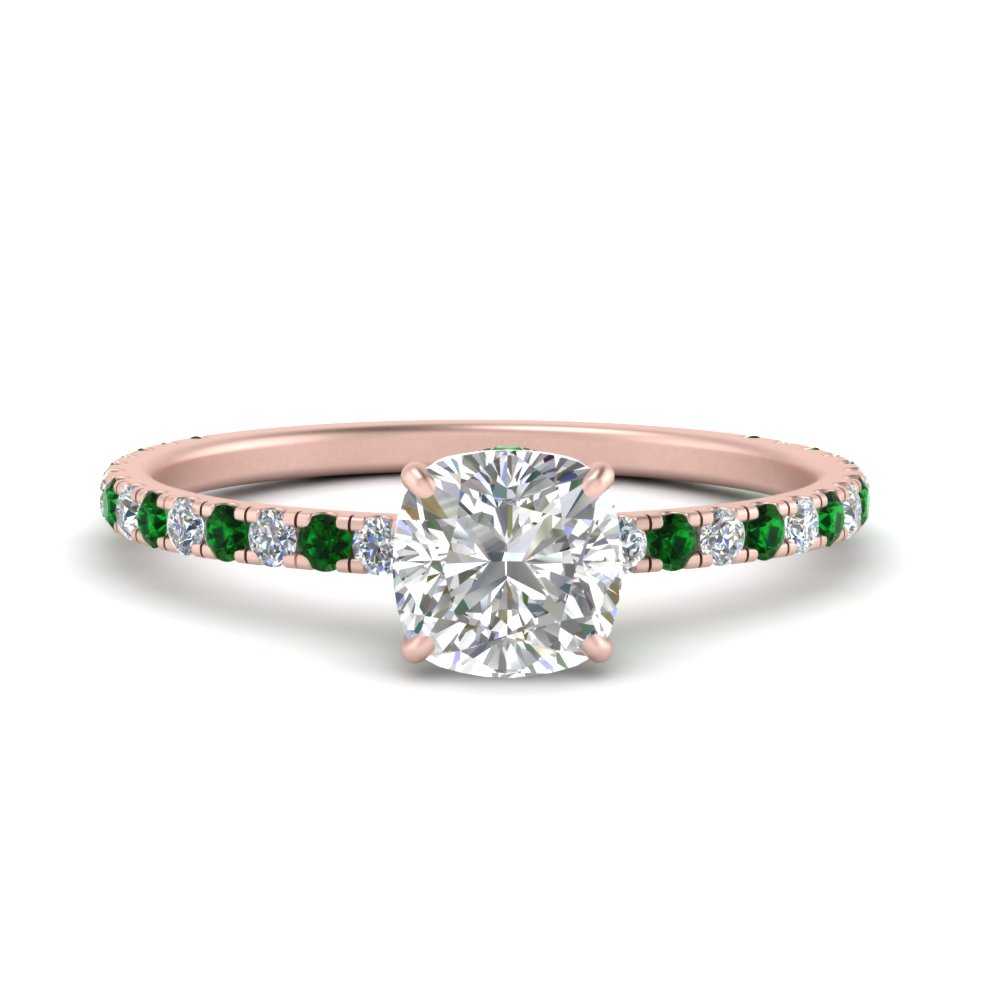 three-fourth-under-halo-cushion-cut-diamond-engagement-ring-with-emerald-in-FD9168CURGEMGRANGLE3-NL-RG