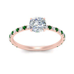 Load image into Gallery viewer, three-fourth-under-halo-cushion-cut-diamond-engagement-ring-with-emerald-in-FD9168CURGEMGRANGLE3-NL-RG
