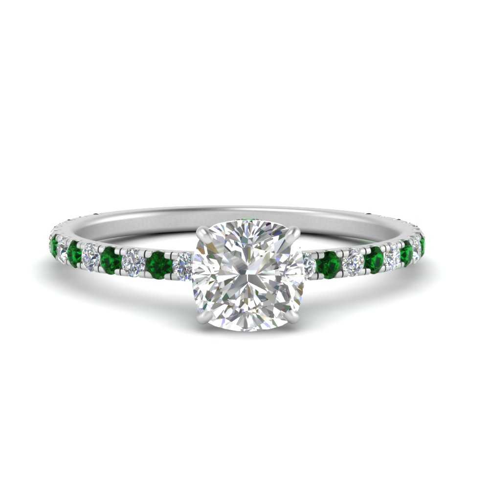 three-fourth-under-halo-cushion-cut-diamond-engagement-ring-with-emerald-in-FD9168CURGEMGRANGLE3-NL-WG