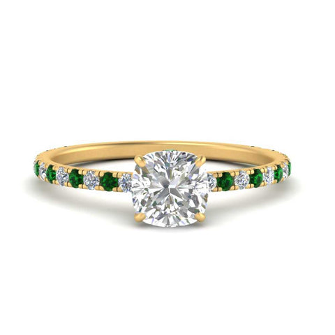 three-fourth-under-halo-cushion-cut-diamond-engagement-ring-with-emerald-in-FD9168CURGEMGRANGLE3-NL-YG