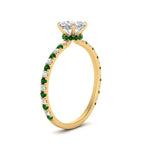 Load image into Gallery viewer, three-fourth-under-halo-cushion-cut-diamond-engagement-ring-with-emerald-in-FD9168CURGEMGRANGLE3-NL-YG
