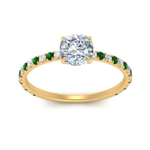 three-fourth-under-halo-cushion-cut-diamond-engagement-ring-with-emerald-in-FD9168CURGEMGRANGLE3-NL-YG