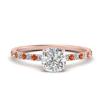 Load image into Gallery viewer, three-fourth-under-halo-cushion-cut-diamond-engagement-ring-with-orange-sapphire-in-FD9168CURGSAORANGLE3-NL-RG
