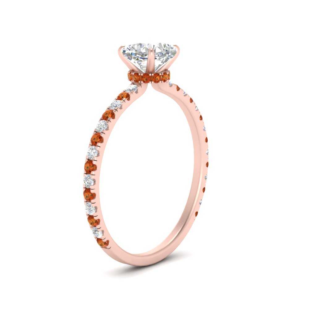 three-fourth-under-halo-cushion-cut-diamond-engagement-ring-with-orange-sapphire-in-FD9168CURGSAORANGLE3-NL-RG