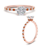 Load image into Gallery viewer, three-fourth-under-halo-cushion-cut-diamond-engagement-ring-with-orange-sapphire-in-FD9168CURGSAORANGLE3-NL-RG
