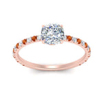 Load image into Gallery viewer, three-fourth-under-halo-cushion-cut-diamond-engagement-ring-with-orange-sapphire-in-FD9168CURGSAORANGLE3-NL-RG
