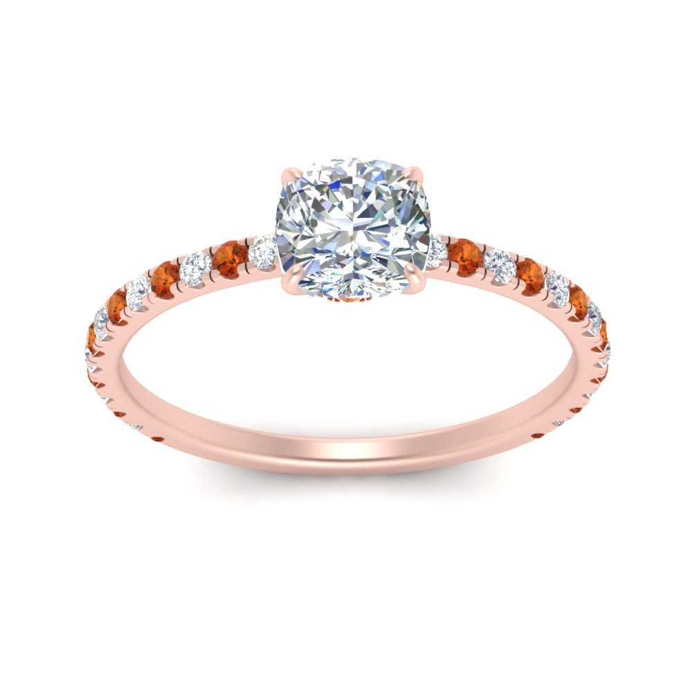 three-fourth-under-halo-cushion-cut-diamond-engagement-ring-with-orange-sapphire-in-FD9168CURGSAORANGLE3-NL-RG