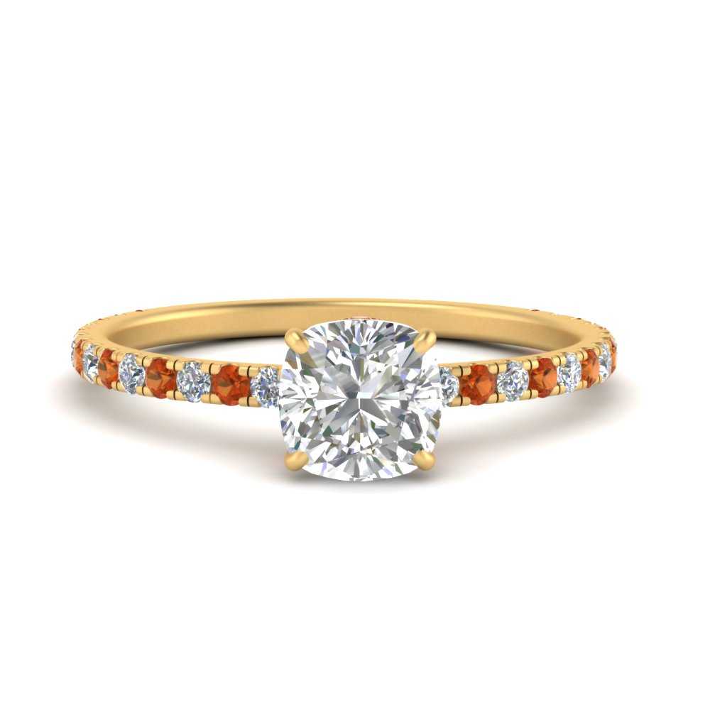 three-fourth-under-halo-cushion-cut-diamond-engagement-ring-with-orange-sapphire-in-FD9168CURGSAORANGLE3-NL-YG