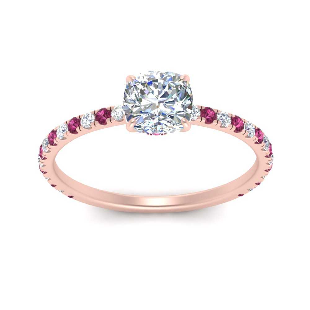three-fourth-under-halo-cushion-cut-diamond-engagement-ring-with-pink-sapphire-in-FD9168CURGSADRPIANGLE3-NL-RG