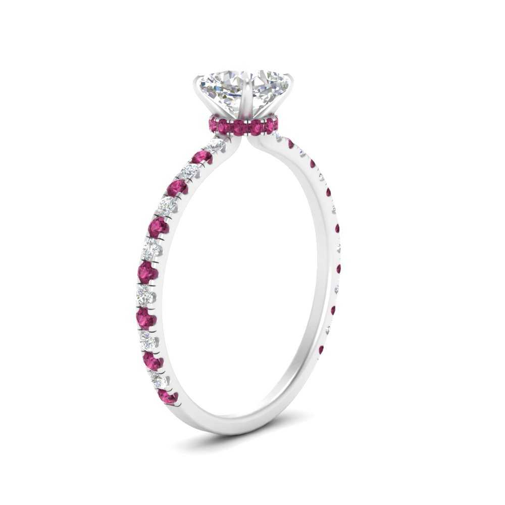 three-fourth-under-halo-cushion-cut-diamond-engagement-ring-with-pink-sapphire-in-FD9168CURGSADRPIANGLE3-NL-WG