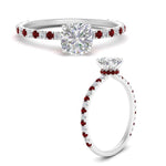 Load image into Gallery viewer, three-fourth-under-halo-cushion-cut-diamond-engagement-ring-with-ruby-in-FD9168CURGRUDRANGLE3-NL-WG
